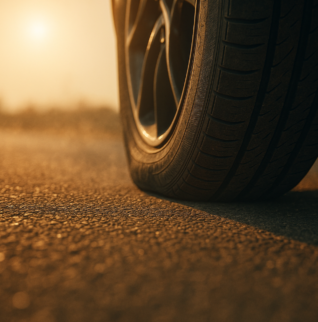 바람빠진 타이어 이미지