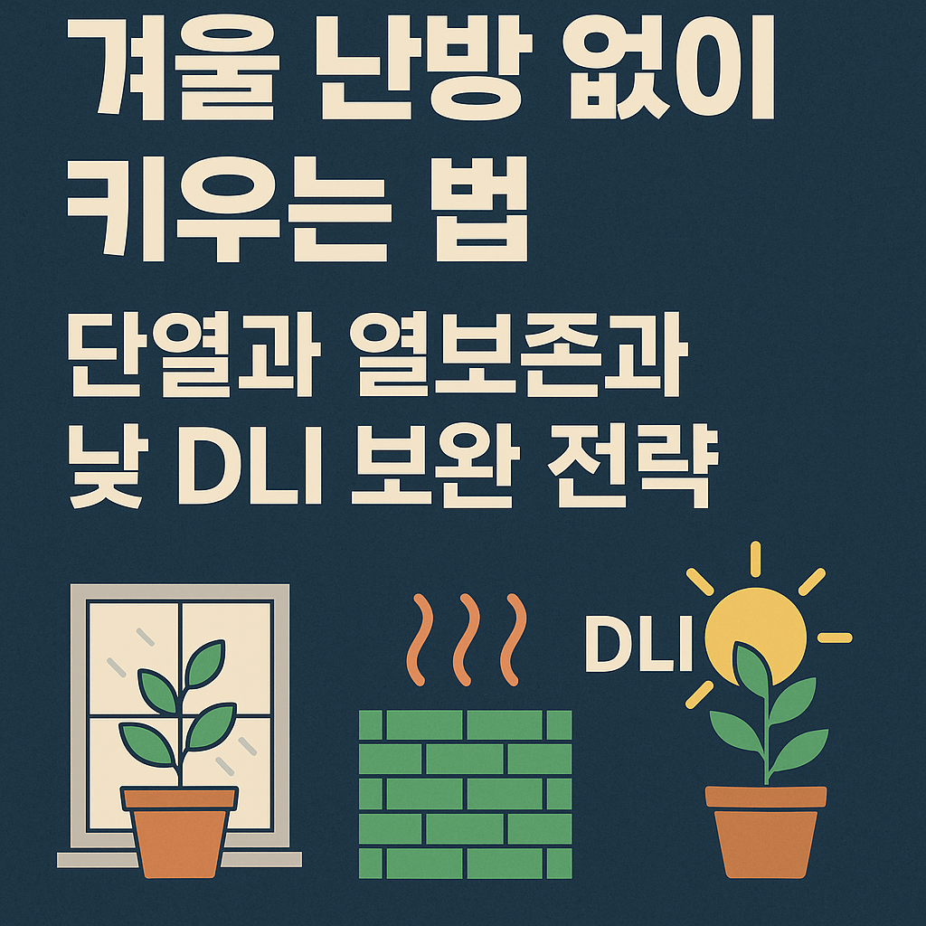 겨울 난방 없이 키우는 법 : 단열과 열보존과 낮 DLI 보완 전략
