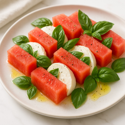 달콤짭짤한 수박 카프레제 한입 플레이팅