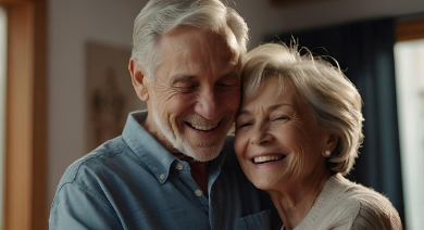 행복한 노부부 사진