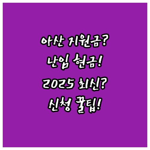 아산시 난임 약제비 2025 현금 지..