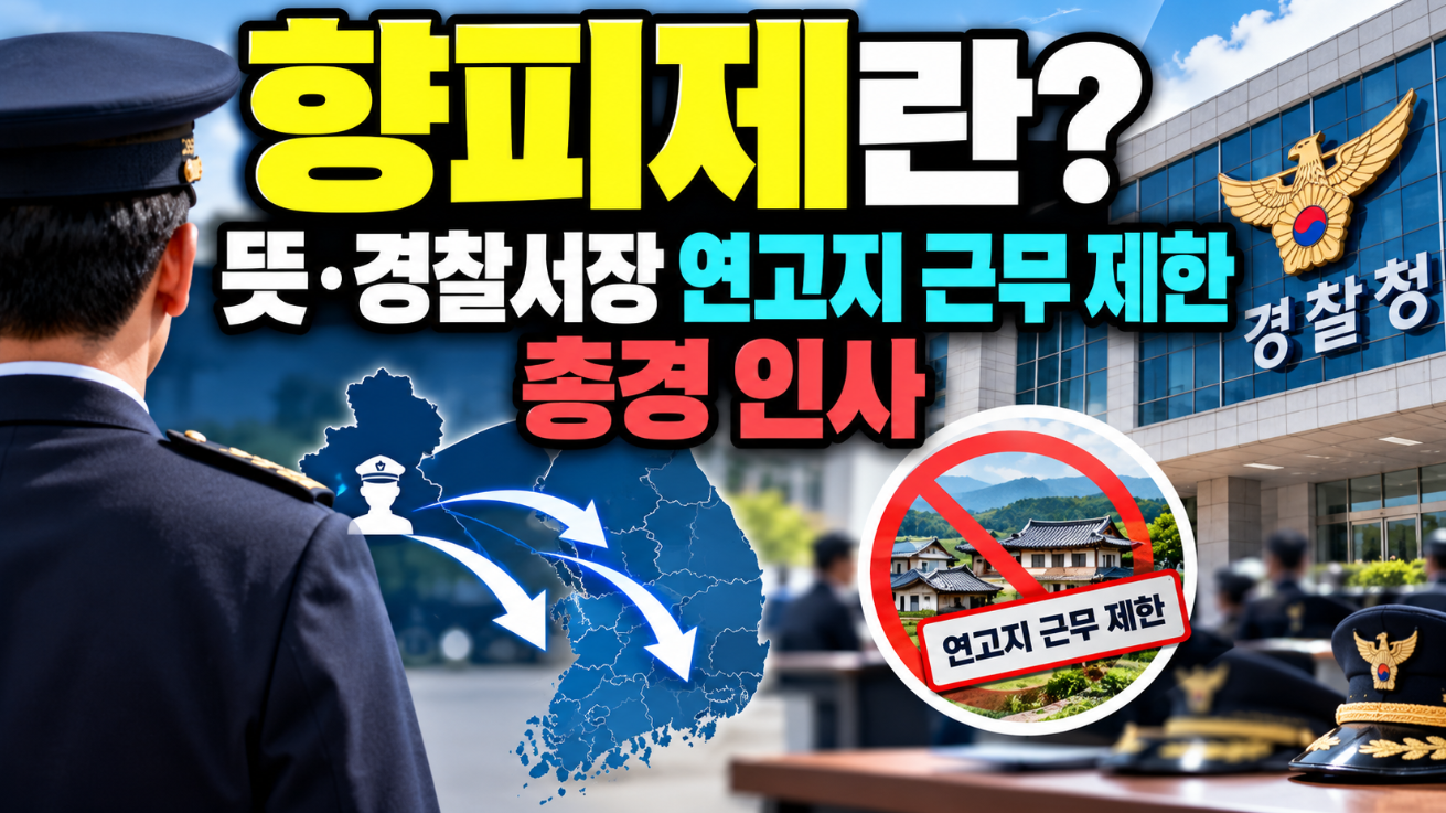 향피제란｜뜻&middot;경찰서장 연고지 근무 제한&middot;총경 인사