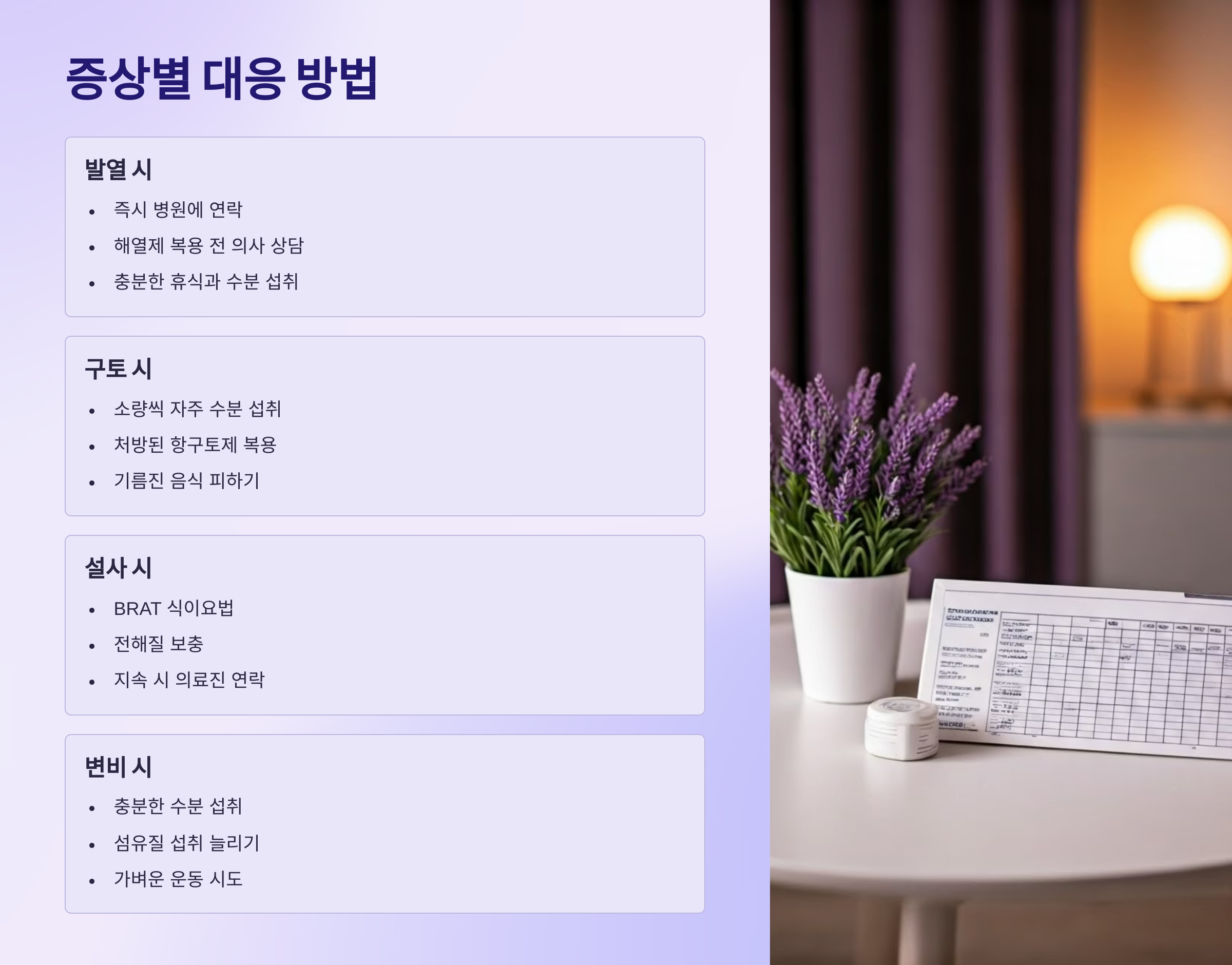 항암제 투여 후 증상별 대응방법