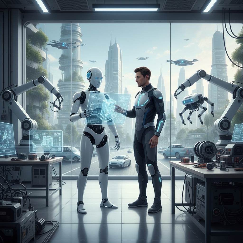 물리적 세계에서 로봇이 인간과 협업하는모습