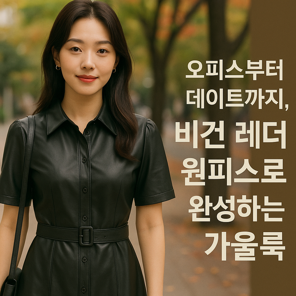 비건 레더 원피스