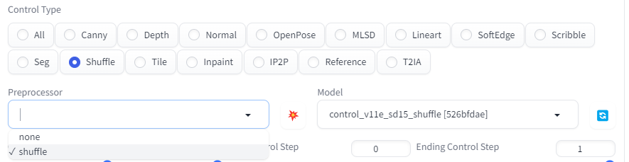 ControlNet Shuffle 모델