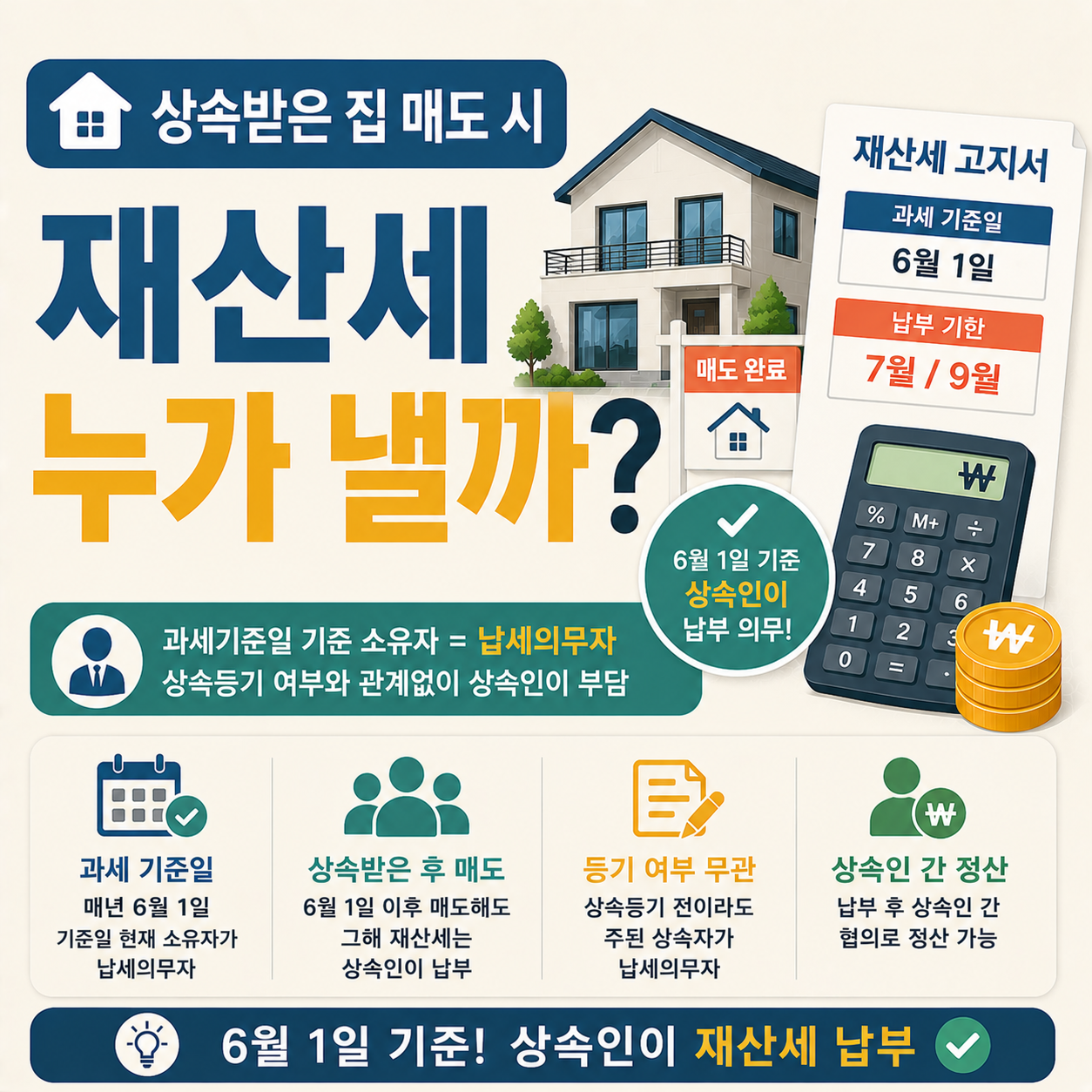 상속받은 주택을 매도할 때 재산세 납부자를 확인하는 이미지