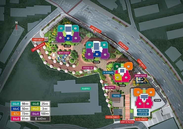 천왕역 모아엘가 트레뷰 단지배치도