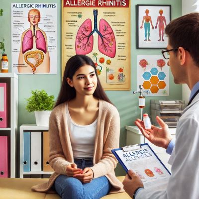 알레르기 비염으로 진료받고 있는 젊은 여성