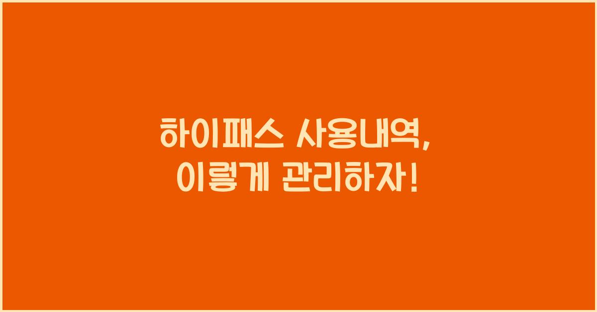 하이패스 사용내역
