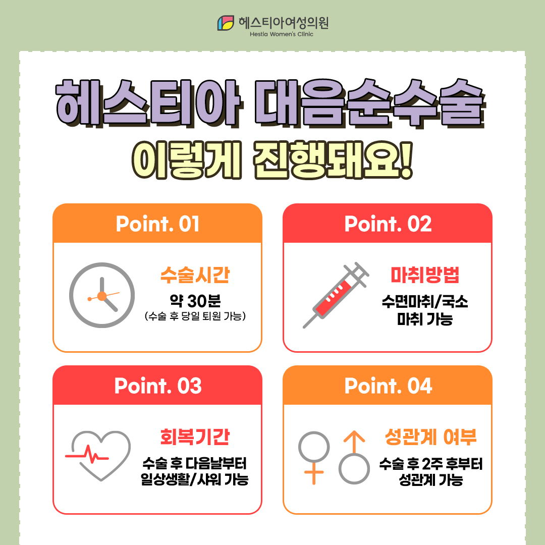 헤스티아 대음순수술 이렇게 진행돼요!