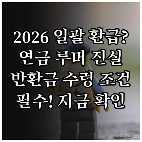 국민연금 2026년 일괄 환급 루머 ..