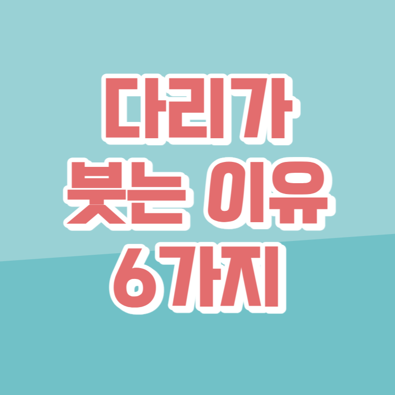 다리가 붓는 이유