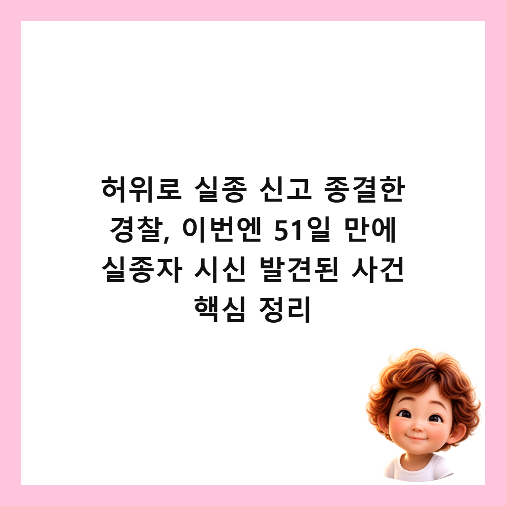 허위로 실종 신고 종결한 경찰, 이번엔 51일 만에 실종자 시신 발견된 사건 핵심 정리 썸네일