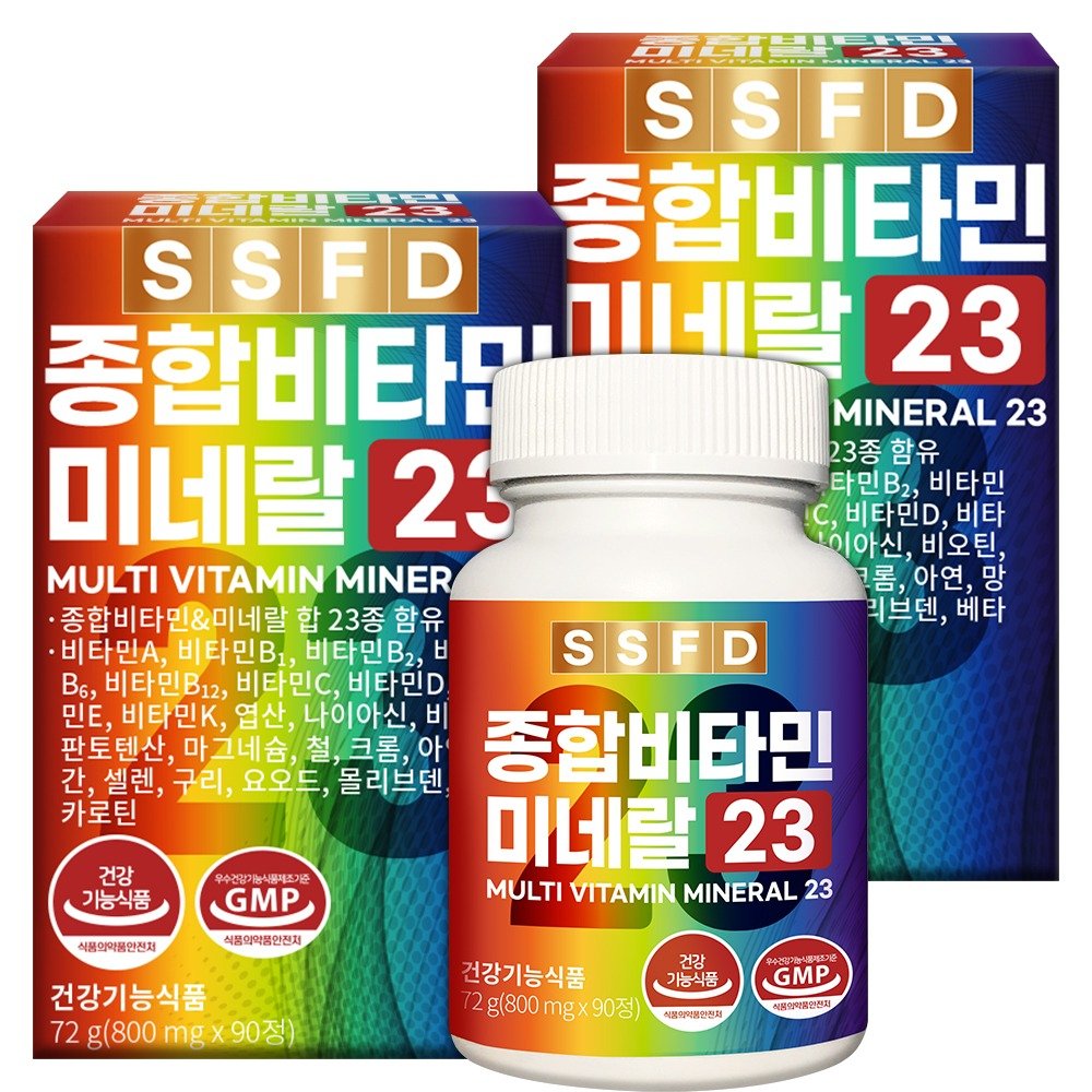순수식품 종합 비타민 미네랄 23, 800mg, 90정, 2박스 | 토스쇼핑
