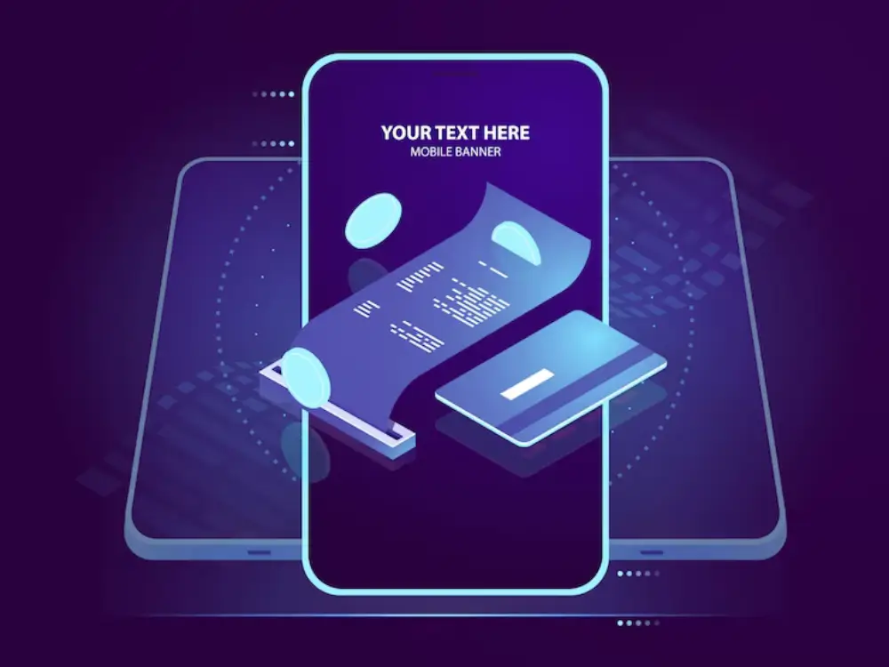 핸드폰 카드 사용 일러스트