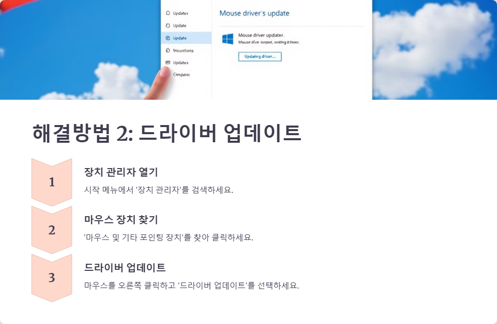 윈도우11에서 마우스가 멈출 때 해결법