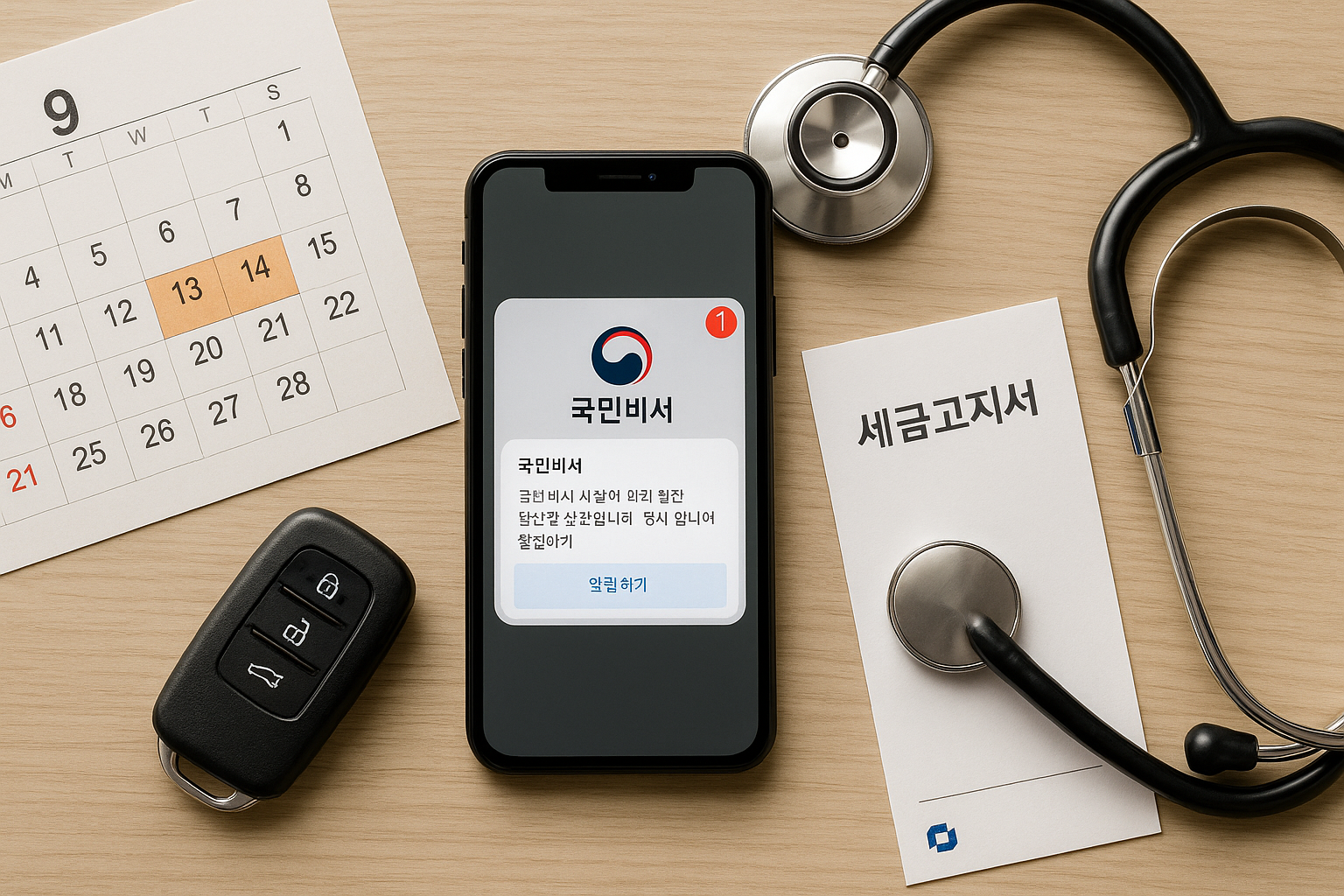 국민비서 알림으로 재산세·자동차검사·건강검진 일정 관리