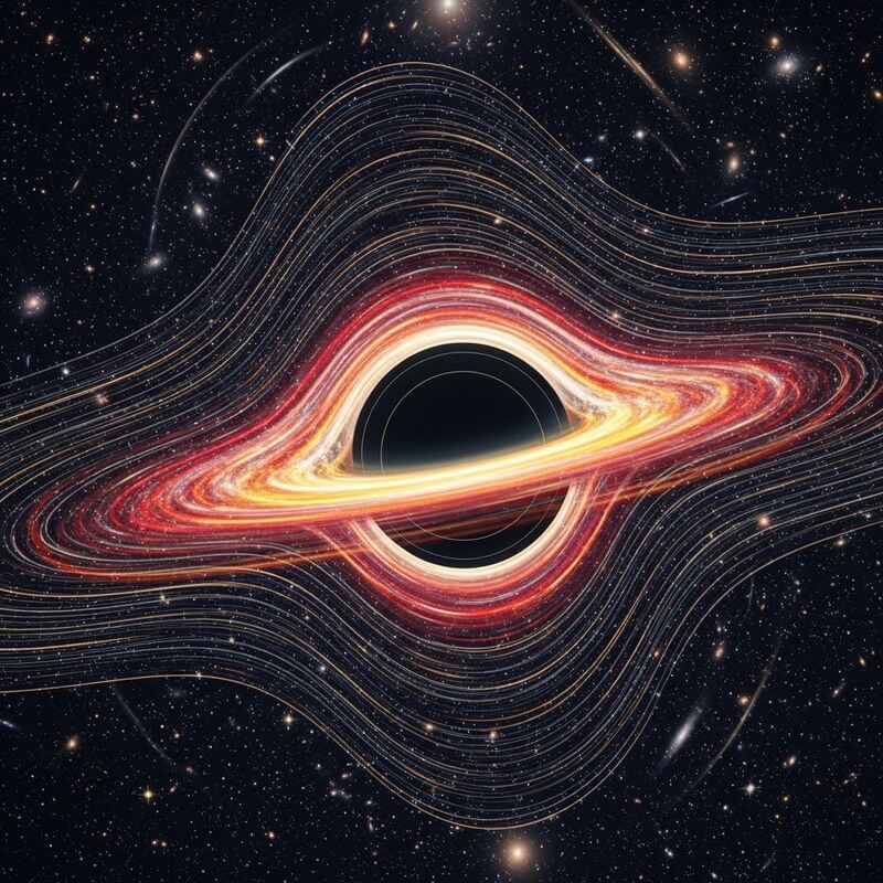 spacetime curvature near black hole visualization
