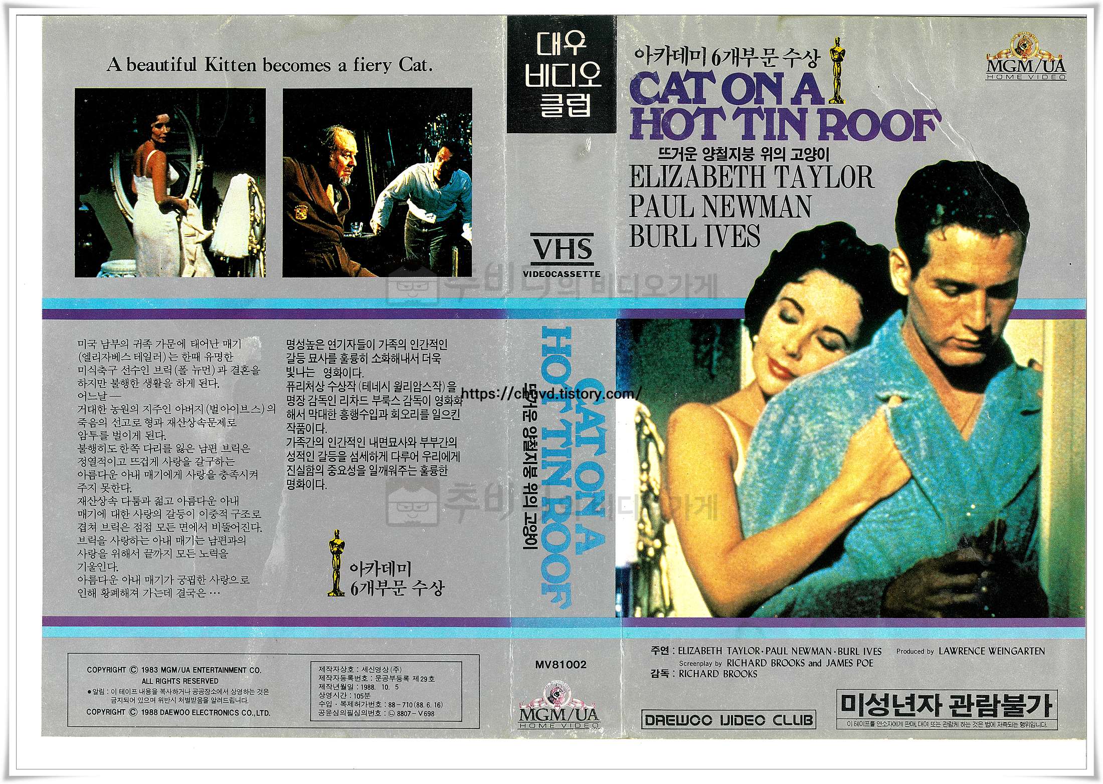 뜨거운양철지붕위의고양이-비디오표지