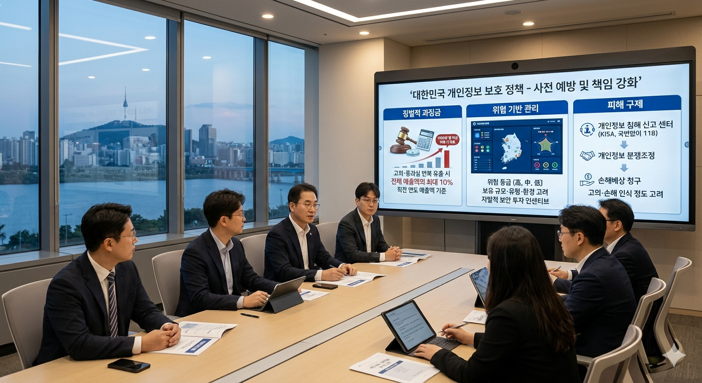 개인정보 보호 정책 (징벌적 과징금, 위험 기반 관리, 피해 구제)
