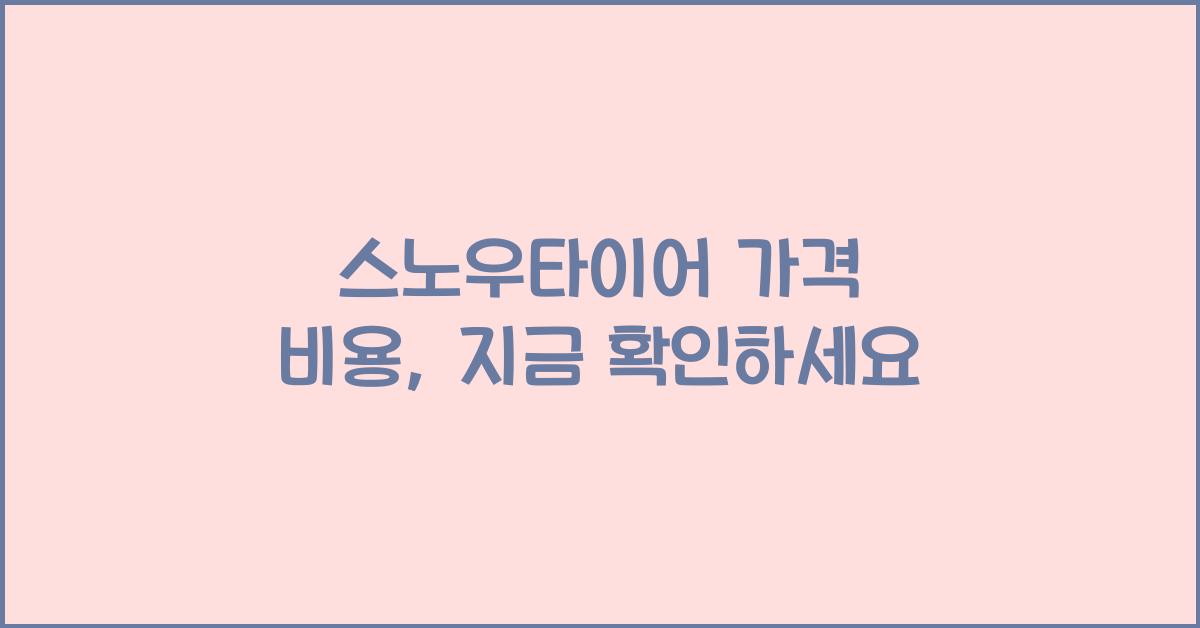 스노우타이어 가격 비용