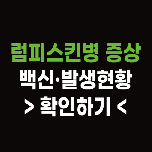 럼피스킨병 증상 럼피스킨병 발생현황 백신