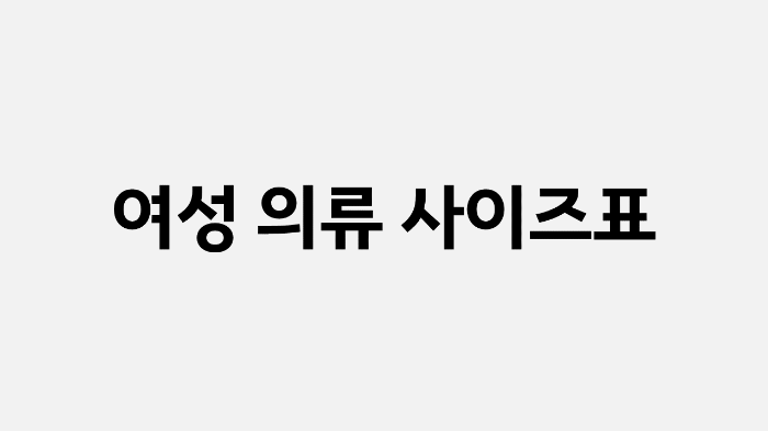 여성 옷 사이즈 표