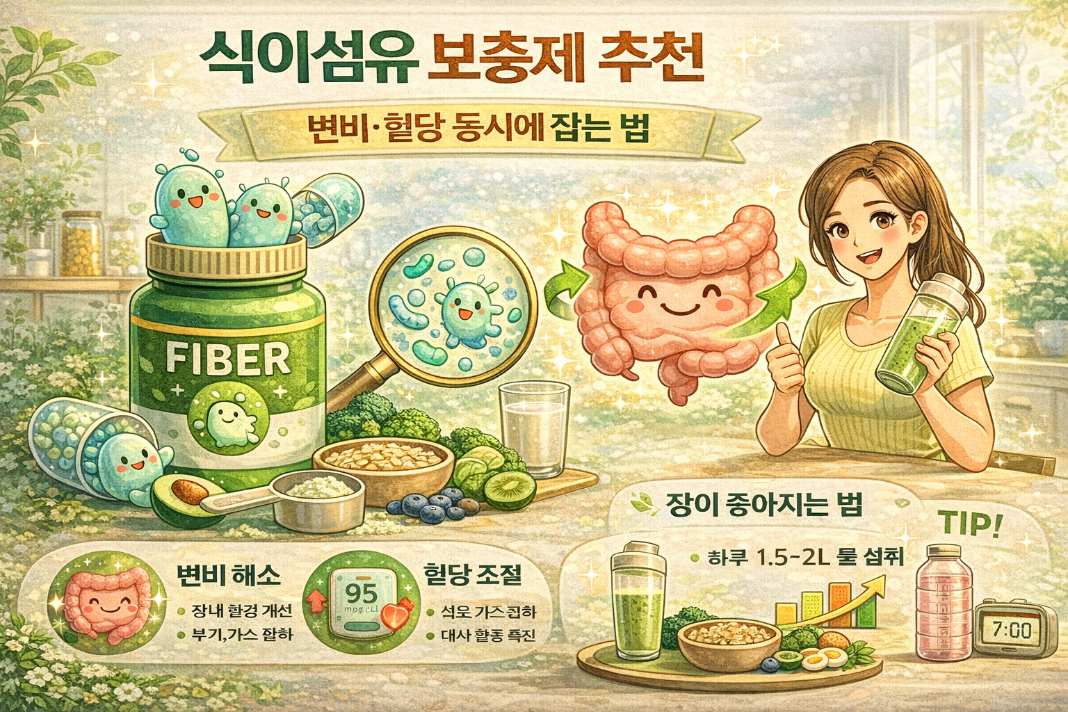 식이섬유 보충제 추천 차전자피 변비 혈당 관리법