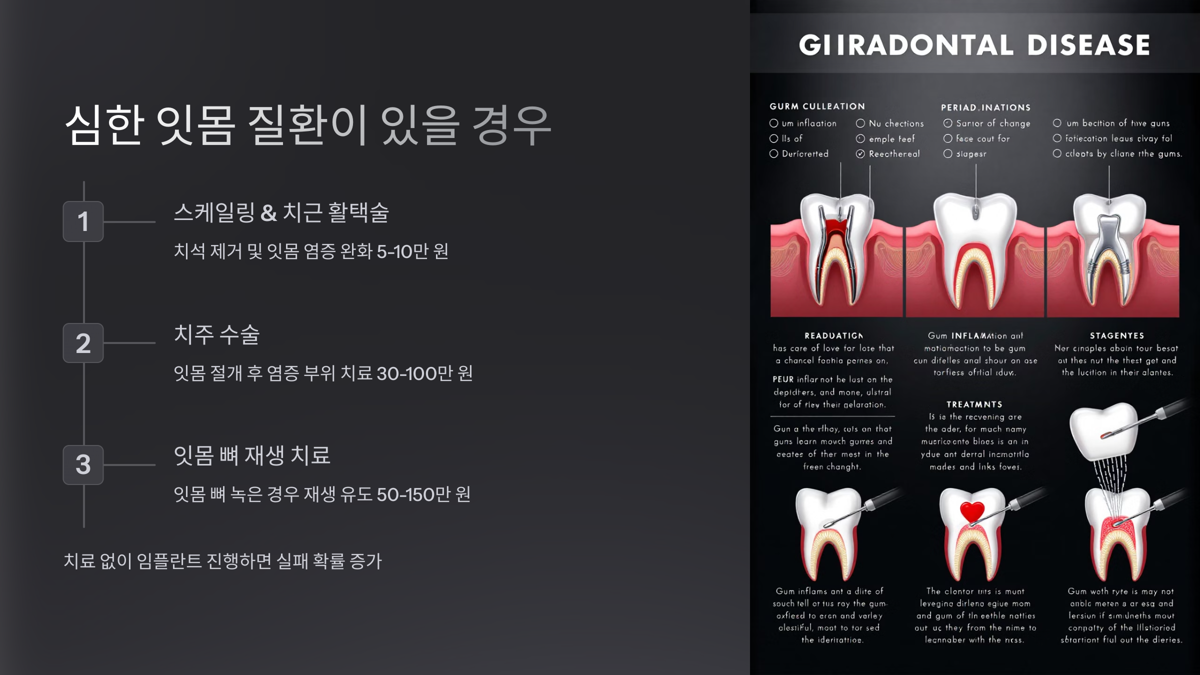 심한 잇몸 질환이 있을 경우