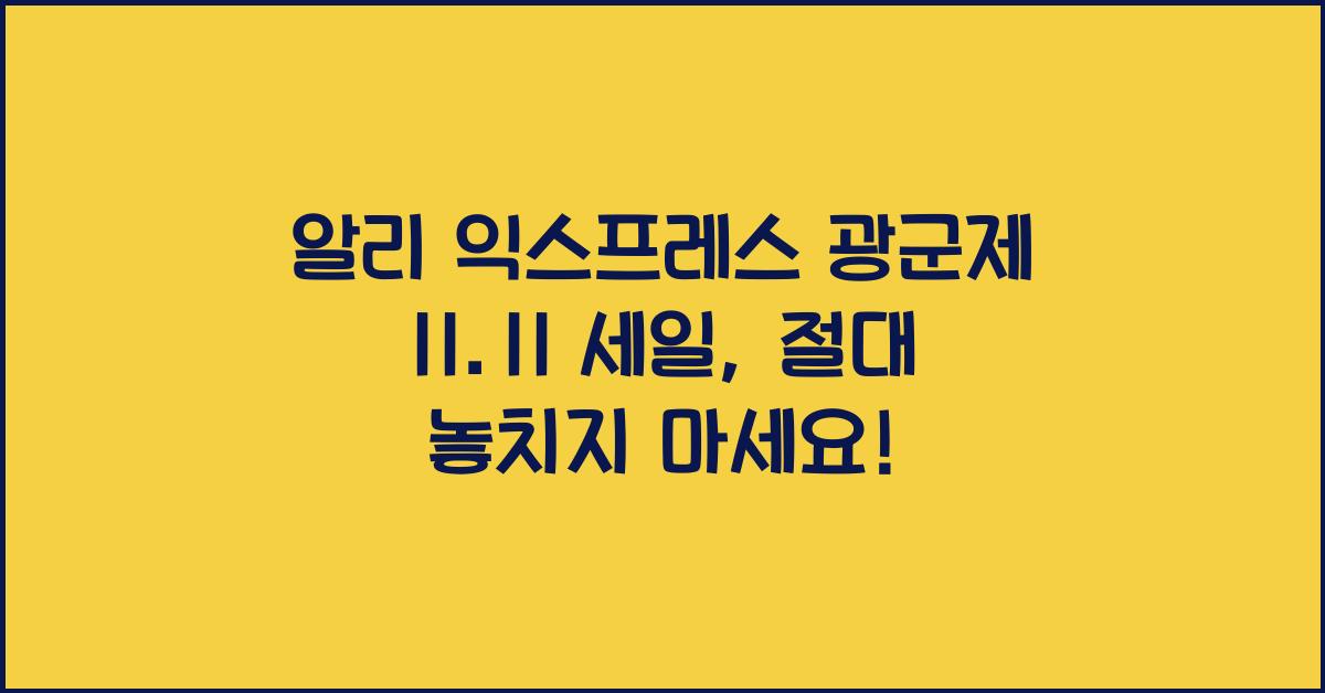 알리 익스프레스 광군제 11.11 세일