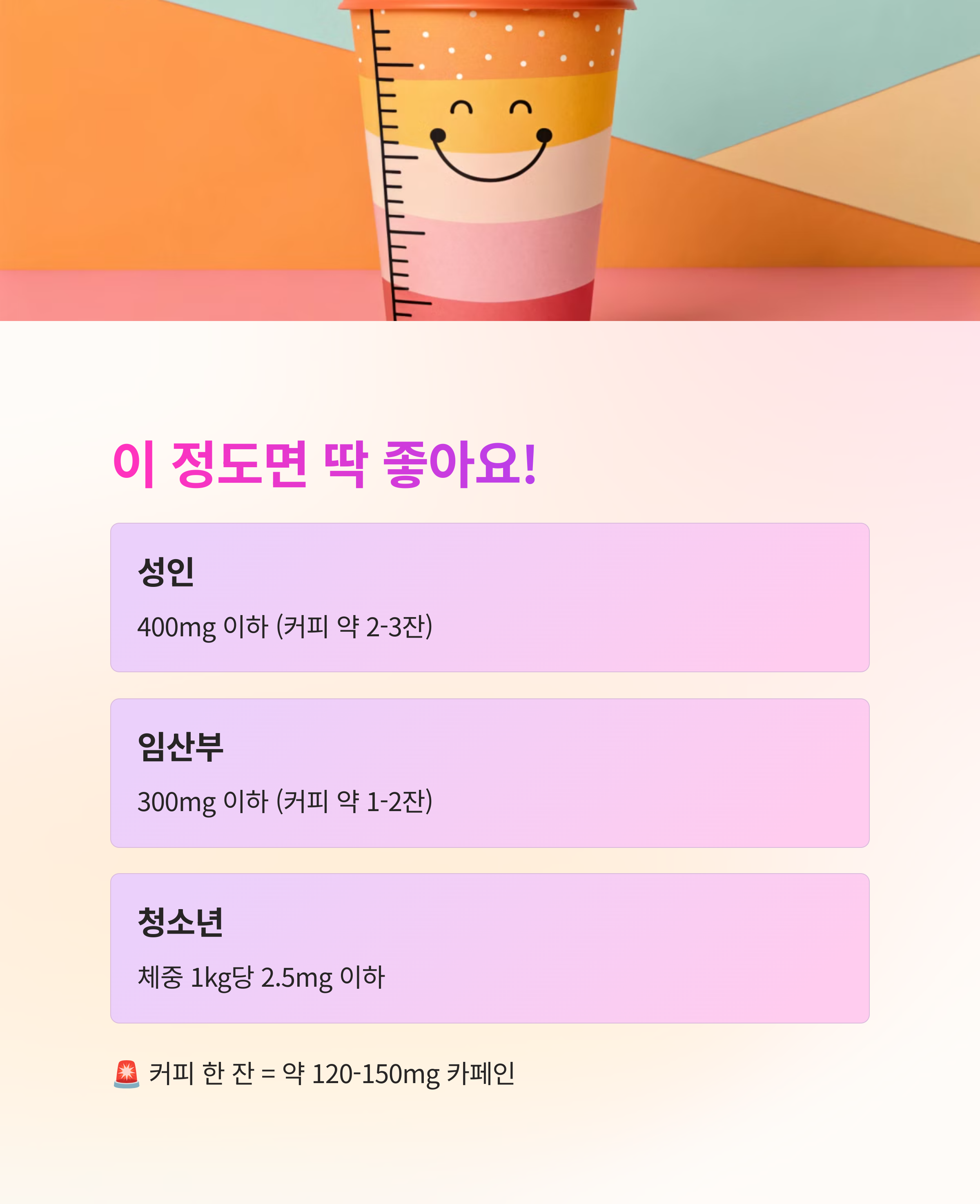 ☕ 하루 적정 카페인 섭취량