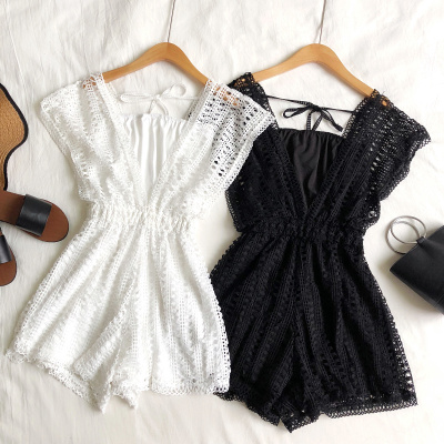 여성 여름 점프수트 2019 여름 블럭 브이넥으로 000108183