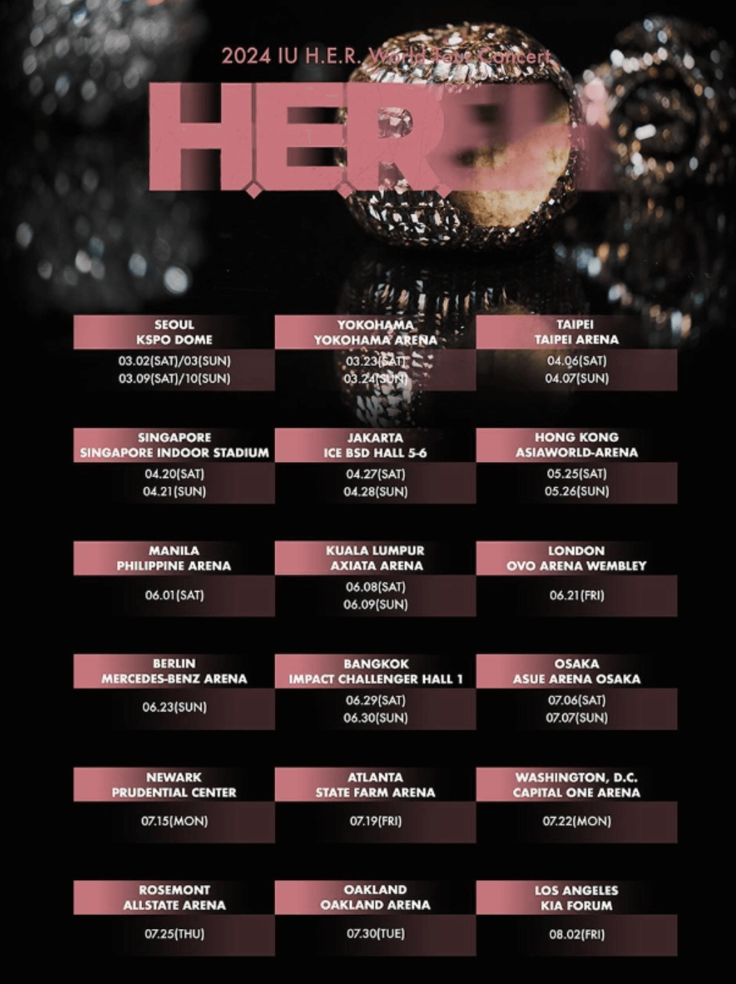 아이유 콘서트 2024 IU HER Wolrd Tour Concert 예매정보&amp;#44; 티켓팅&amp;#44; 가격 총정리