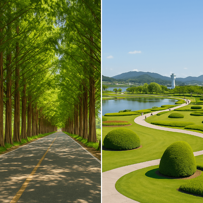 담양 메타세쿼이아길, 순천만 국가정원