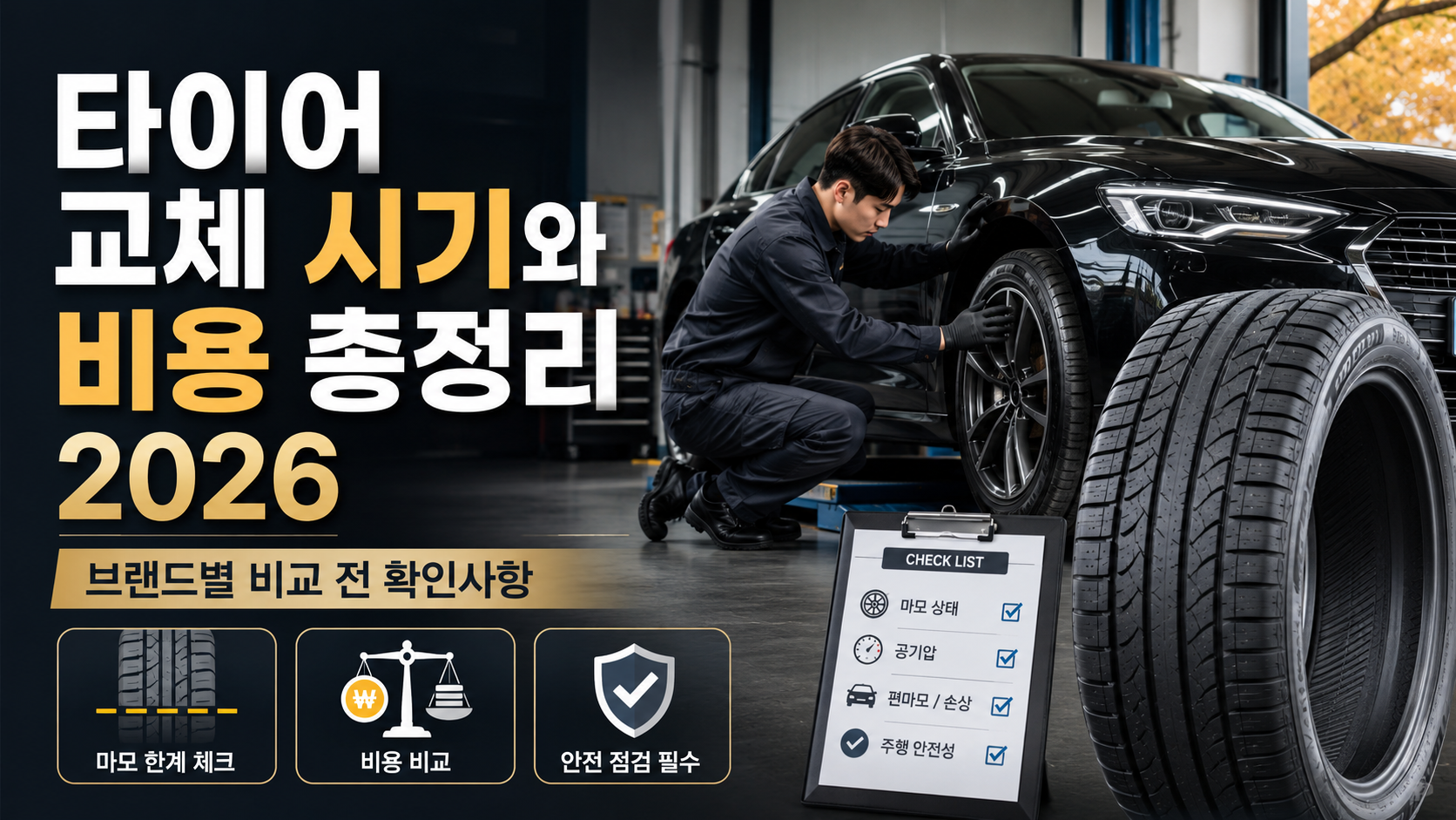타이어 교체 시기와 비용 총정리 2026|브랜드별 비교 전 확인사항