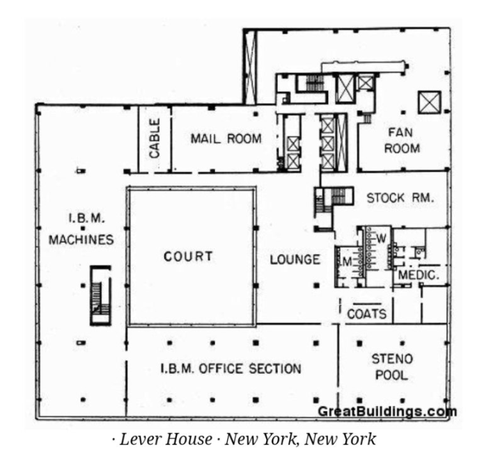 lever house 저층부 평면도