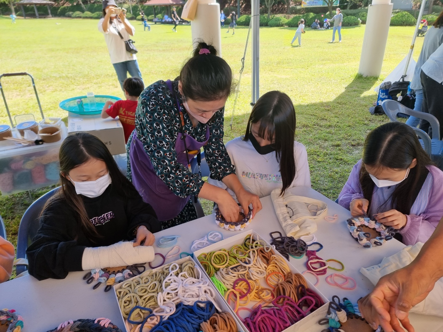 양말목업사이클링 체험활동 바구니만들기