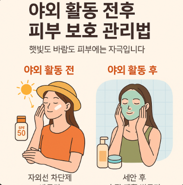 야외 활동 전후 피부 보호 관리 법 – 햇빛도 바람도 피부에는 자극입니다