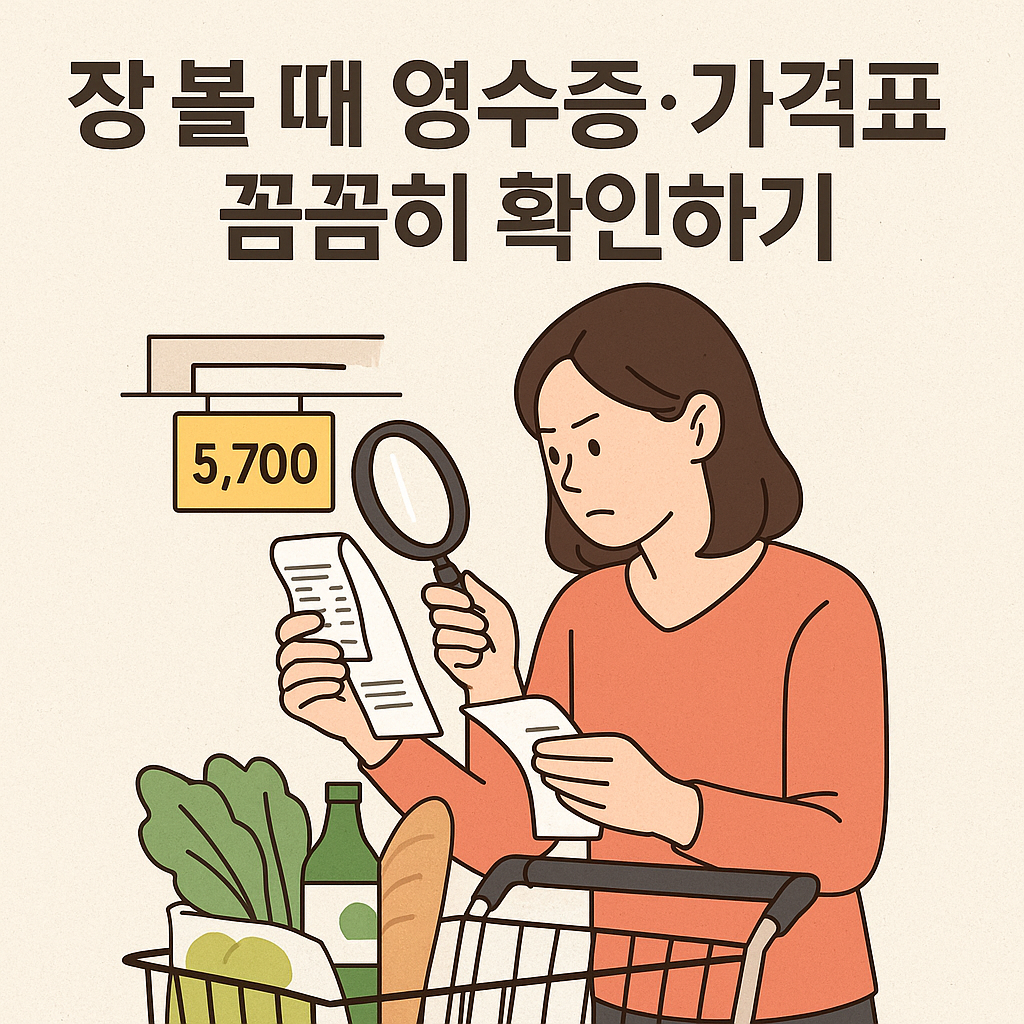 장 볼 때 영수증·가격표 꼼꼼히 확인하기