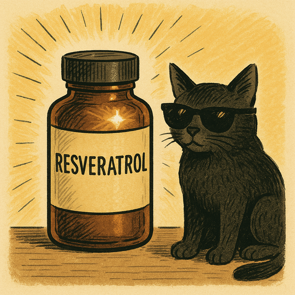 레스베라트롤을 처다 보는 고양이