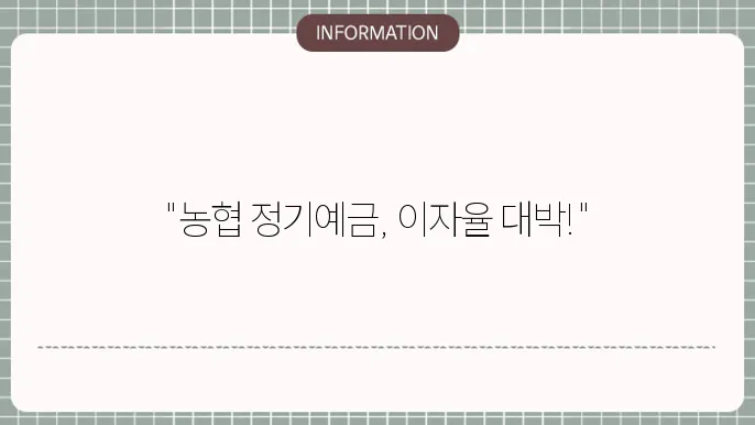 농협 정기예금 금리비교 최신 이자율 정리