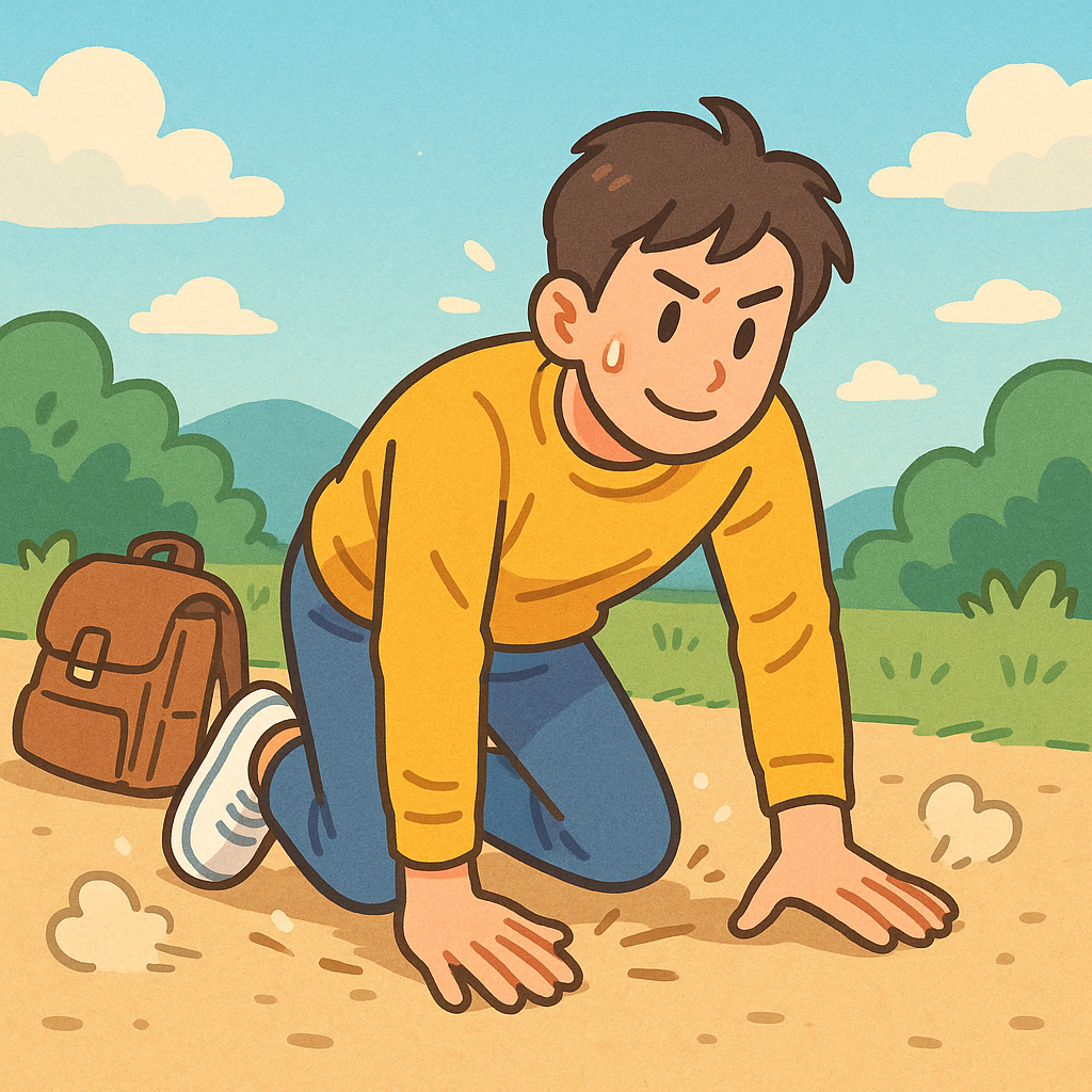 넘어졌지만 다시 일어서는 모습