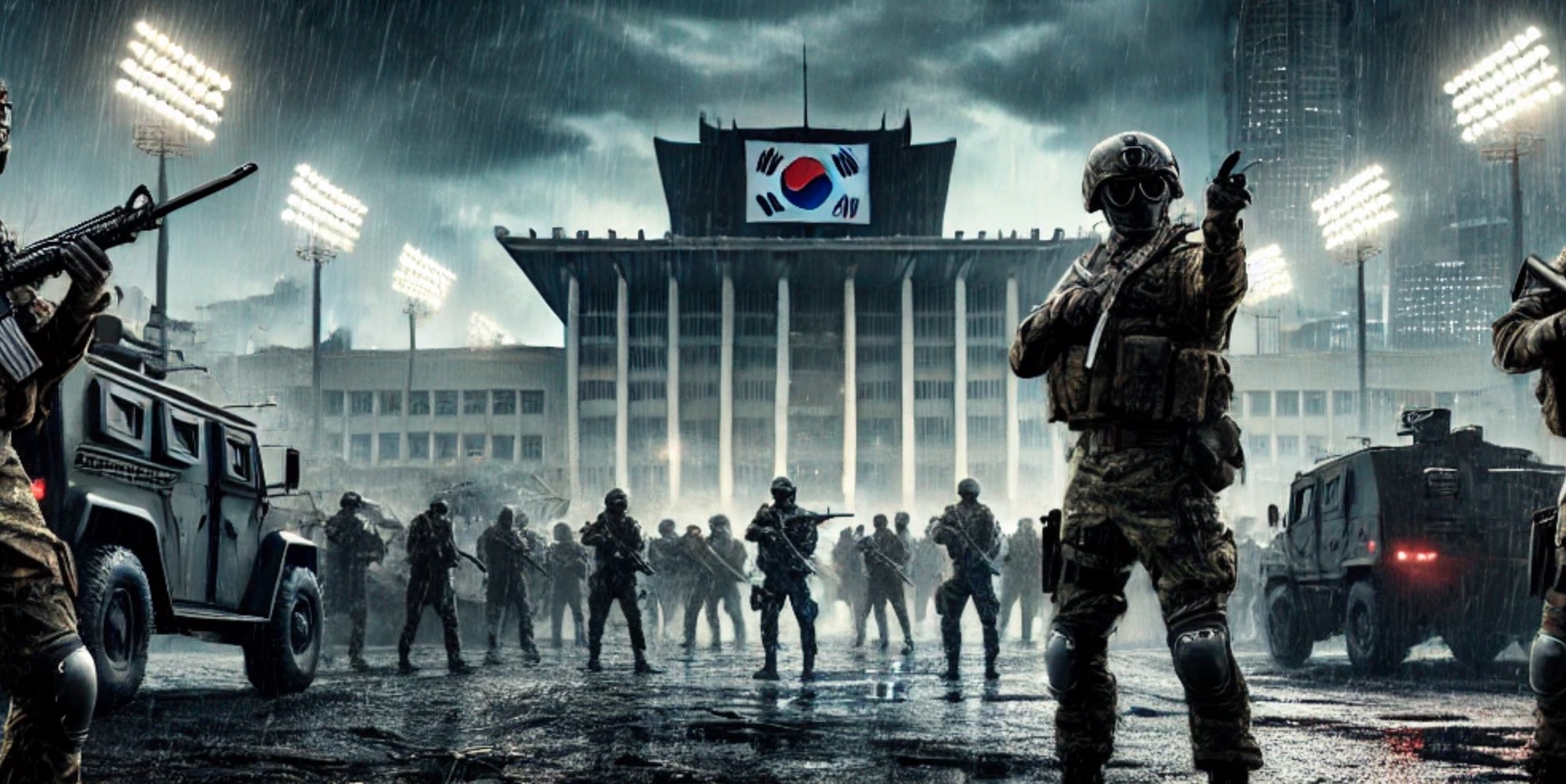 도시를 정복한 공포스러운 비상계엄 계엄군