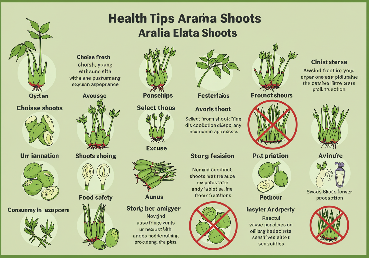 엄나무순 복용 시 주의사항을 나타낸 인포그래픽