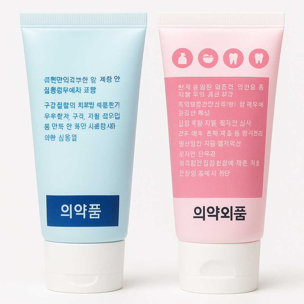 의약품 치약, 의약외품 치약 구분