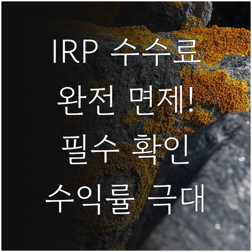 IRP 운용관리 자산관리 수수료 면제..