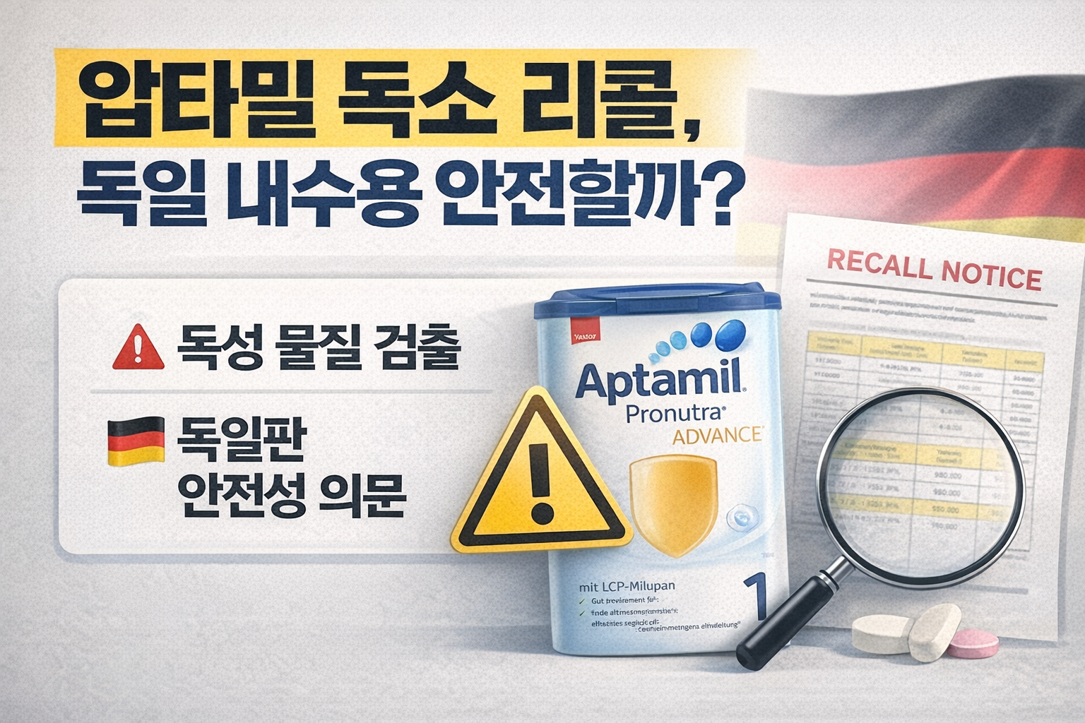 압타밀 독소검출 리콜, 독일 내수용은 안전할까?