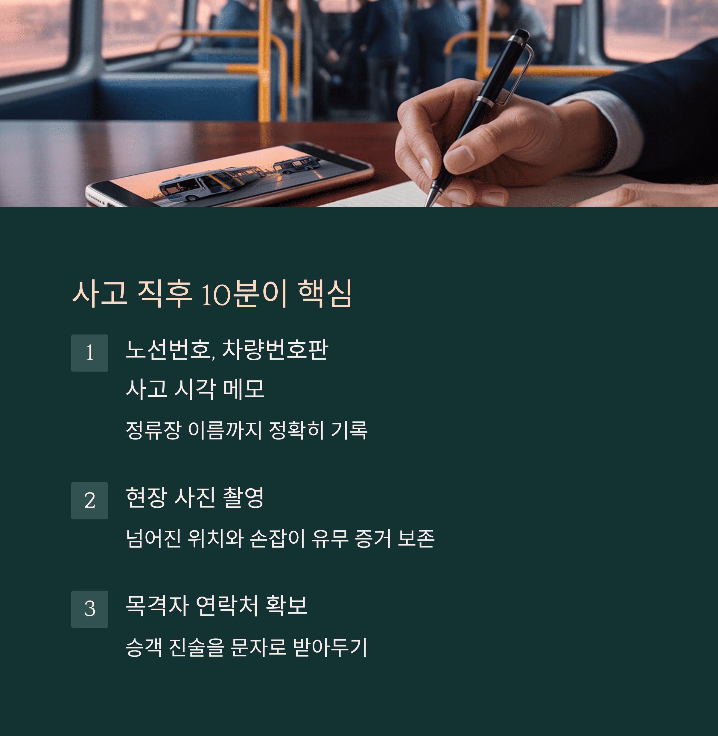 버스 급정거로 다쳤다면, 이렇게 하세요