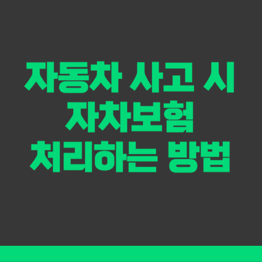 자차보험 처리 방법